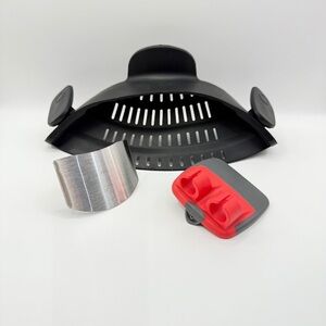 Silicone Strainer Clip For Pots Stainless Steel Finger Guard Kitchen Grater
